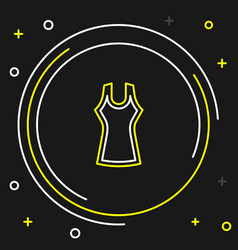 Line Woman Dress Icon Isolated On Black Background