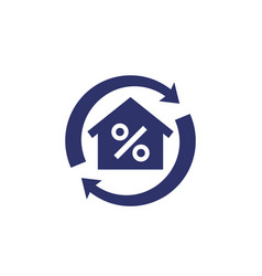 Mortgage House Loan Refinance Icon On White