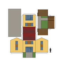 Paper model a house Royalty Free Vector Image - VectorStock