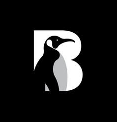 Simple Letter B And Penguin Logo Design