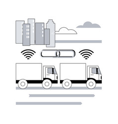 Truck Platooning Abstract Concept