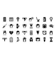 Menopause Icons Set Simple Female