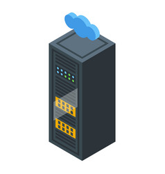 Server Data Cloud Icon Isometric Cyber