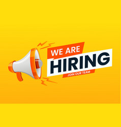 We Are Hiring Banner Design With Megaphone