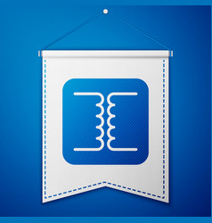 Blue Electrical Transformer Icon Isolated On Blue