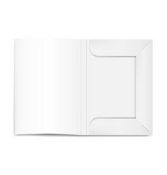 Open White Cardboard File Folder Realistic