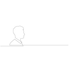 Continuous Line Drawing Of Man Profile View