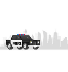 Police Car Isolated On City Background