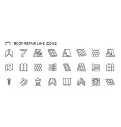 Roof Repair Icons Building