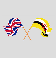 Crossed Flags Of Brunei And The Uk