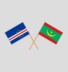 Crossed Flags Of Cape Verde And Mauritania