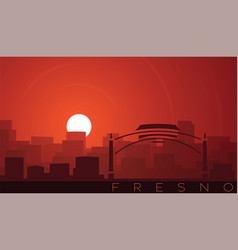 Fresno Low Sun Skyline Scene