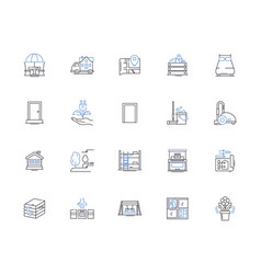 Living At Home Outline Icons Collection Dwell