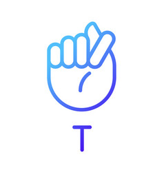 Letter T Sign In Asl Pixel Perfect Gradient