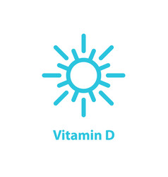 Sun Vitamin D Icon Sunny Day Isolated On White