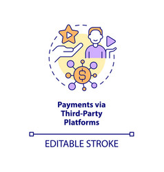 Payments Via Third Party Platforms Concept Icon