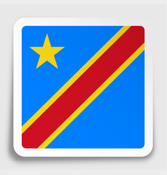 Republic Of Congo Flag Icon On Paper Square