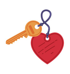 Trinket With Key Hanging With Heart Keyring