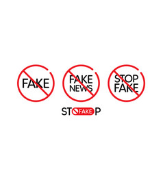 Fake News Stamp Icons Stop