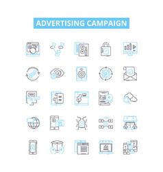 Advertising Campaign Line Icons Set Ads