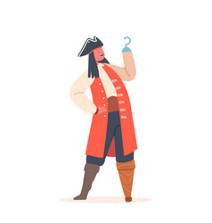 Boy In Pirate Costume With Hand Hook And Leg