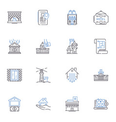 Property Ownership Line Icons Collection Title