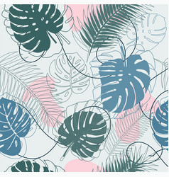 Seamless Pattern Large Leaves Monstera And P