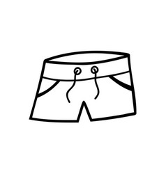 Beach Shorts Clipart In Doodle Style Isolated