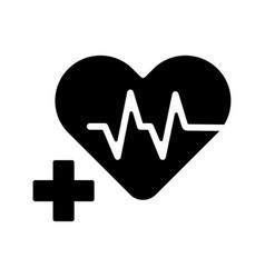 Cardiology Health Healthcare Icon Black Graphics