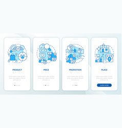 Four P Marketing Mix Blue Onboarding Mobile App