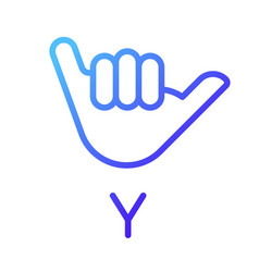 Letter Y Sign In Asl Pixel Perfect Gradient