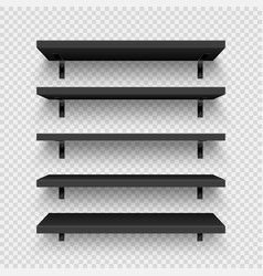 Realistic Black Store Shelves With Wall Mount