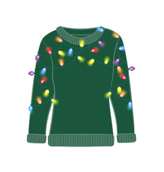 Ugly Christmas Party Sweater With Light Bulbs