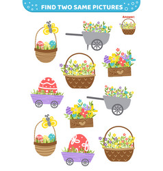 Find Two Same Pictures Easter Basket Eggs