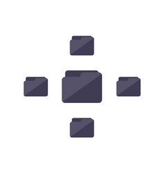 Folder Database Icon Flat Customer Data