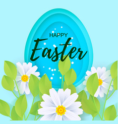 Happy Easter Greeting Card Paper Cut Egg Shape