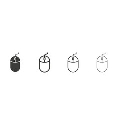 Mouse Icon Set Pc Wire Device Sign In Black