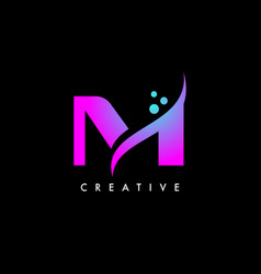 Purple Blue M Letter Logo Design With Elegant