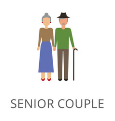 Senior Couple Holding Hands Flat Icon