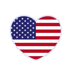 Usa Flag In A Shape Of Heart Icon Flat Heart