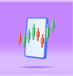 3d Growth Stock Diagram On Mobile Phone