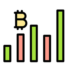 Bitcoin Market Value Icon Flat