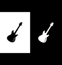 Guitar Silhouette Icon On White Black