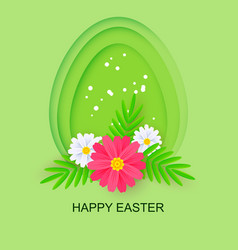 Happy Easter Greeting Card Paper Cut Egg Shape