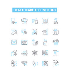 Healthcare Technology Line Icons Set