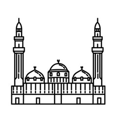 Quba Mosque In Madinah Icon Doodle Hand Drawn