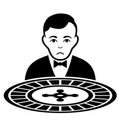 Sad Roulette Dealer Black Icon