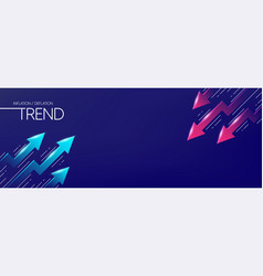 Up And Down Trend Banner With 3d Arrows Inflation