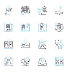 Business Linear Icons Set Profit Revenue Growth