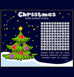 Christmas Word Search Puzzle For Kids